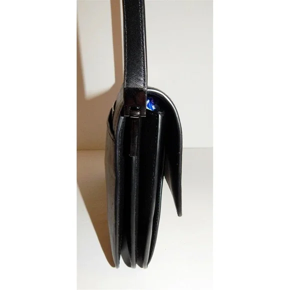 Times Arrow Gray Black Leather Crossbody‎ Bag $550rt - Picture 3 of 7